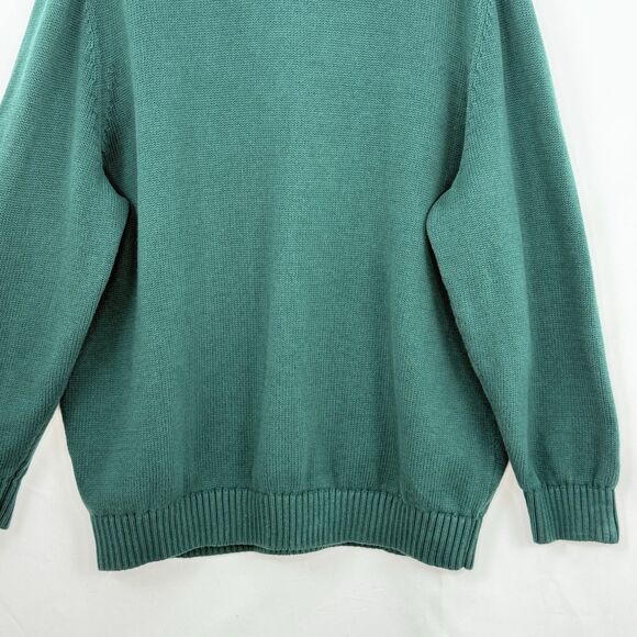 Oak Hill 3XL Green Cotton Shawl Collar Vneck Cable Knit pullover Sweater - Picture 5 of 16